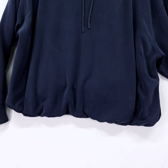 Athleta Hoodie Womens XL Blue Seasoft Bubble Hem Drawstring Pullover Lounge - Picture 8 of 15